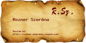 Rozner Szeréna névjegykártya