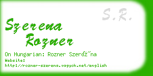 szerena rozner business card